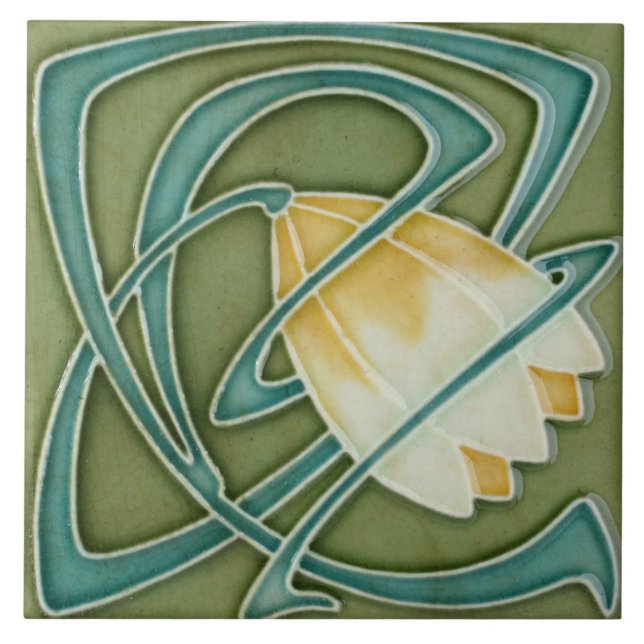 Azulejo - Arte de Tulipa Decorativa Estilo Arte No (Frente)