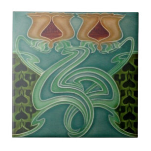 Azulejo - Arte Nova Floral Amarelo
