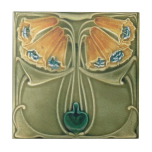 Azulejo - Arte Nova Floral Amarelo Antigo