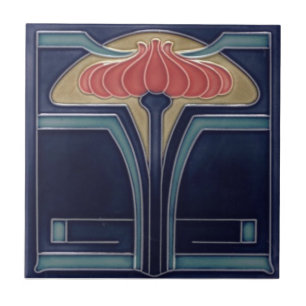 Azulejo - Arte Nova Floral com Visual Antigo