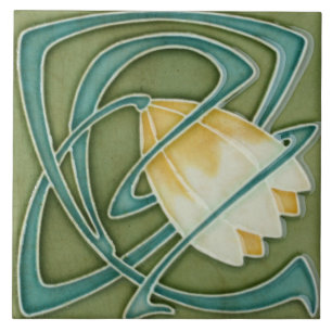 Azulejo - Arte Nova Tulipa Decorativa Vintage