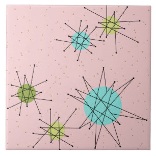 Azulejo atômico icónico cor-de-rosa de Starburst