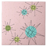 Azulejo atômico icónico cor-de-rosa de Starbursts