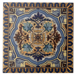 Azulejo - Azuis e Bege Tradicionais Italianos