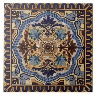 Azulejo - Azuis e Bege Tradicionais Italianos
