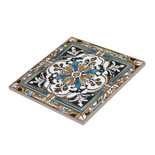 Azulejo Azul Amarelo Branco Preto Espanhol Marroqu