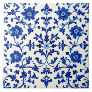 azulejo azul botânica