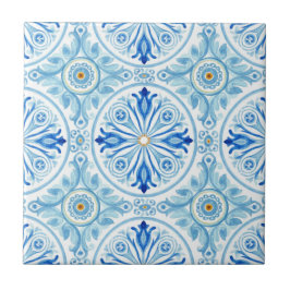 Azulejo Azul Cobalto da Costa Amalfitana Mediterrâ
