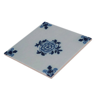Azulejo azul de Delft do Antiquarian clássico -