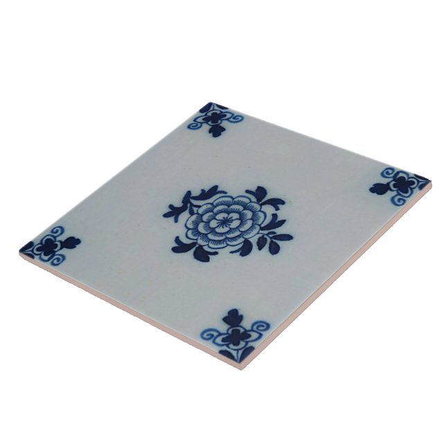 Azulejo azul de Delft do Antiquarian clássico - (Lateral)