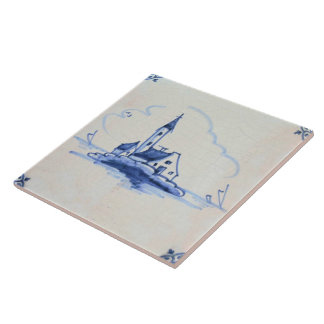 Azulejo azul de Delft do Antiquarian clássico -