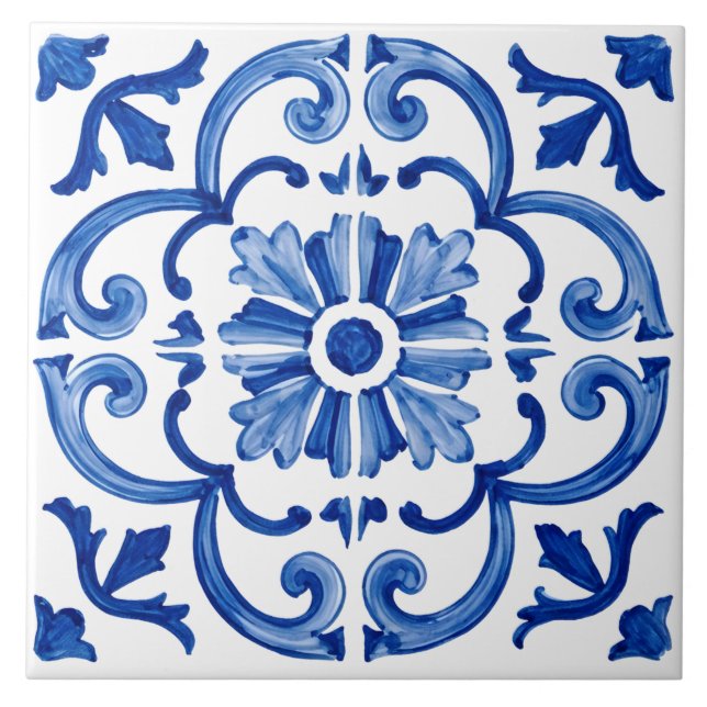 Azulejo azul do Mediterrâneo (Frente)