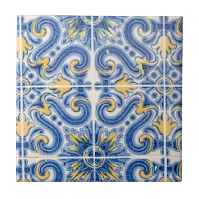 azulejo azul e amarelo, Portugal (Frente)