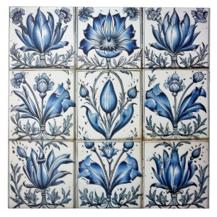 Azulejo Azul E Branco Do Azulejo Delgado