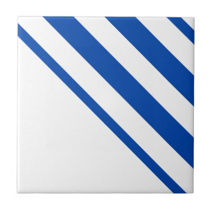 Azulejo Azul e Branco Listrado Quadrado