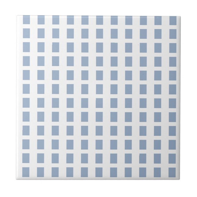 Azulejo Azul e Branco Listrado Quadrado (Frente)