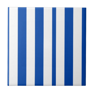 Azulejo Azul e Branco Listrado Quadrado