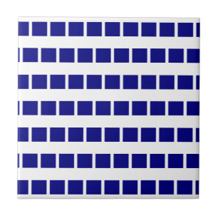 Azulejo Azul e Branco Listrado Xadrez