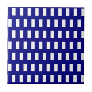Azulejo Azul e Branco Xadrez Listrado