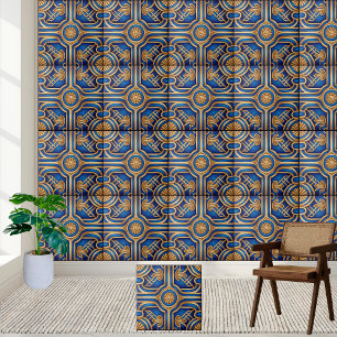 Azulejo azul e grego Dourado