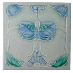 Azulejo Azul Floral Repro Marsden Art Nouveau 1905