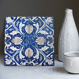Azulejo Azul Índigo Lisboa Português Decorativo C