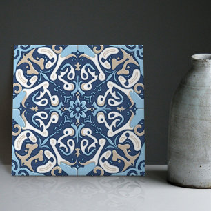 Azulejo Azul Índigo Lisboa Português Decorativo C