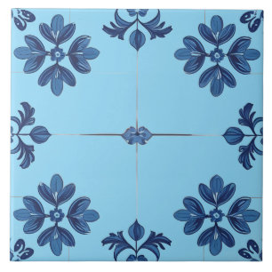Azulejo Azul Índigo Português Lisboa Decorativo