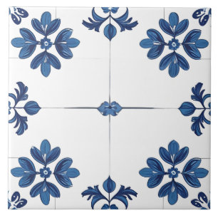 Azulejo Azul Índigo Português Lisboa Decorativo