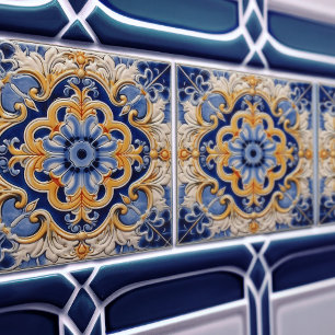 Azulejo Azul Índigo Português Lisboa Decorativo