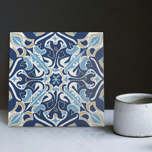 Azulejo Azul Índigo Português Lisboa Decorativo