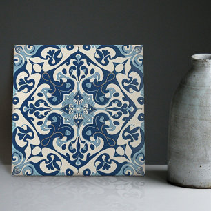 Azulejo Azul Índigo Português Lisboa Decorativo