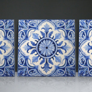Azulejo Azul Índigo Português Lisboa Decorativo