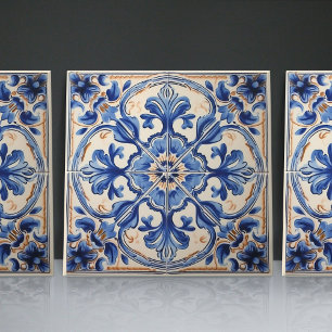 Azulejo Azul Índigo Português Lisboa Decorativo
