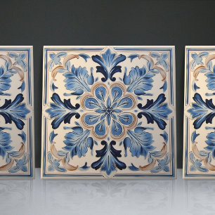 Azulejo Azul Índigo Português Lisboa Decorativo