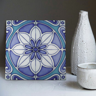 Azulejo Azul Índigo Português Lisboa Decorativo