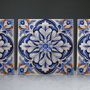 Azulejo Azul Índigo Português Lisboa Decorativo