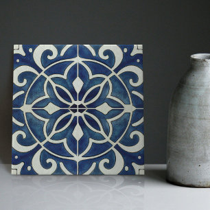 Azulejo Azul Índigo Português Lisboa Decorativo C