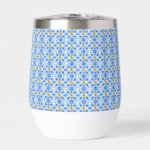 Azulejo Azul Limão Amarelo 