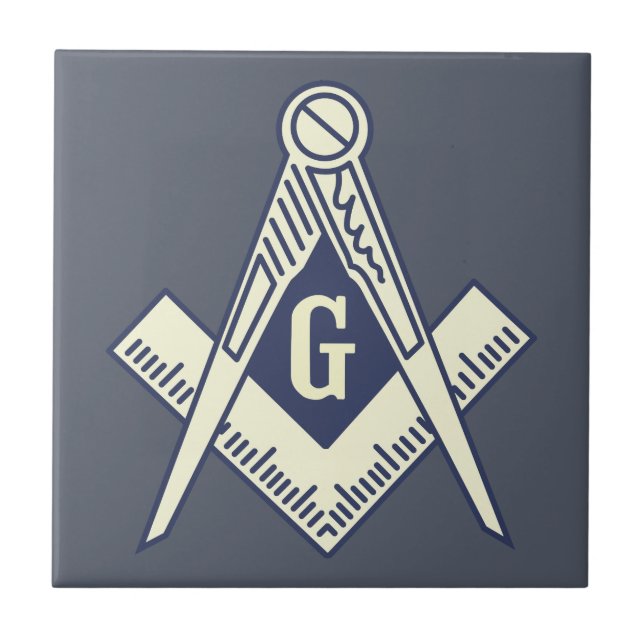 Azulejo azul maçónico feito sob encomenda da (Frente)