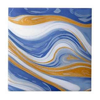 Azulejo Azul Marble - Ondas Marmoreadas Azuis e Br