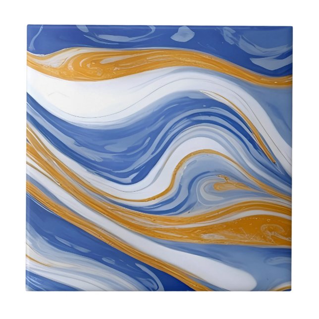 Azulejo Azul Marble - Ondas Marmoreadas Azuis e Br (Frente)