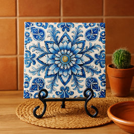 Azulejo Azul Mexicano Sem Costura para Backsplash