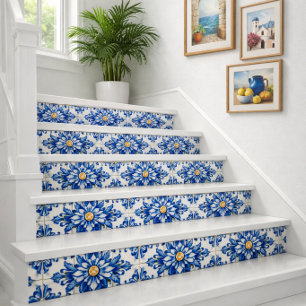 Azulejo Azul Mexicano Sem Costura para Parede de C