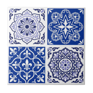 Azulejo Azul Português Padrão Telha Cerâmica