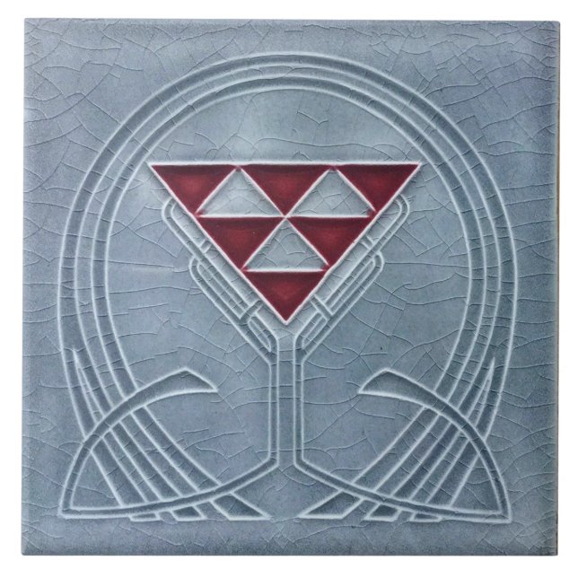 Azulejo Azulejo art nouveau estilo fogo decorativo (Frente)