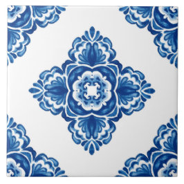 Azulejo Azulejo Azul e Branco Decorativo