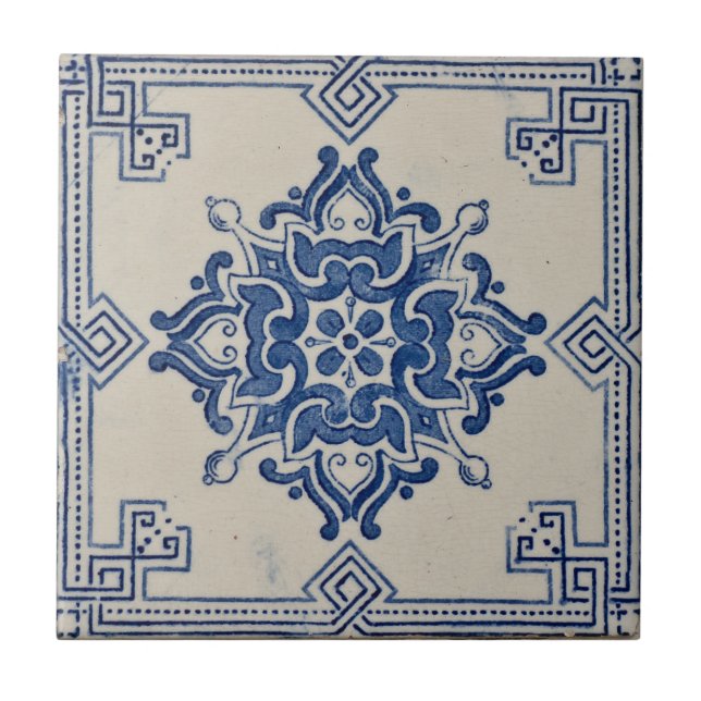 Azulejo Azulejos Geométricos Azulejos Azuis Repro  (Frente)