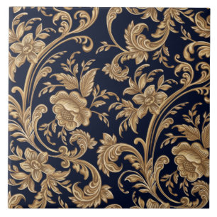 Azulejo - Bege Azul Floral