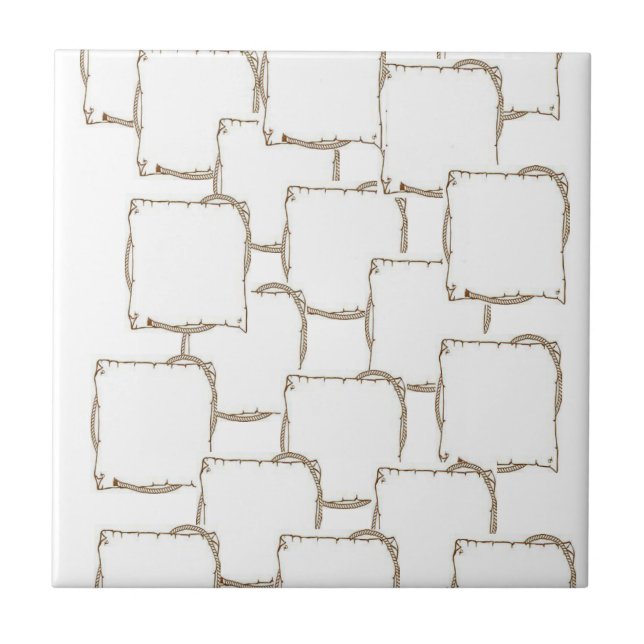 Azulejo Bege Quadrados Abstratos (Frente)